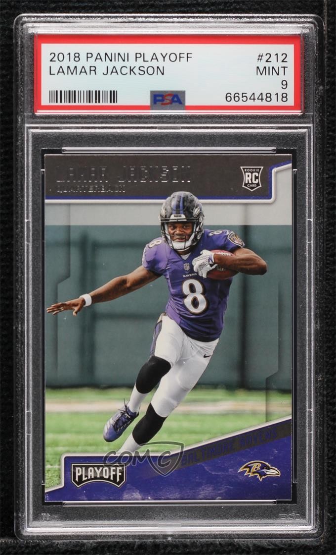 2018 Panini Playoff Rookies Lamar Jackson #212 PSA 9 MINT 2l4
