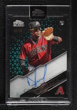 2020 Topps Chrome Black Green Refractor 43/99 Domingo Leyba #CBA-DLY Auto 4z8