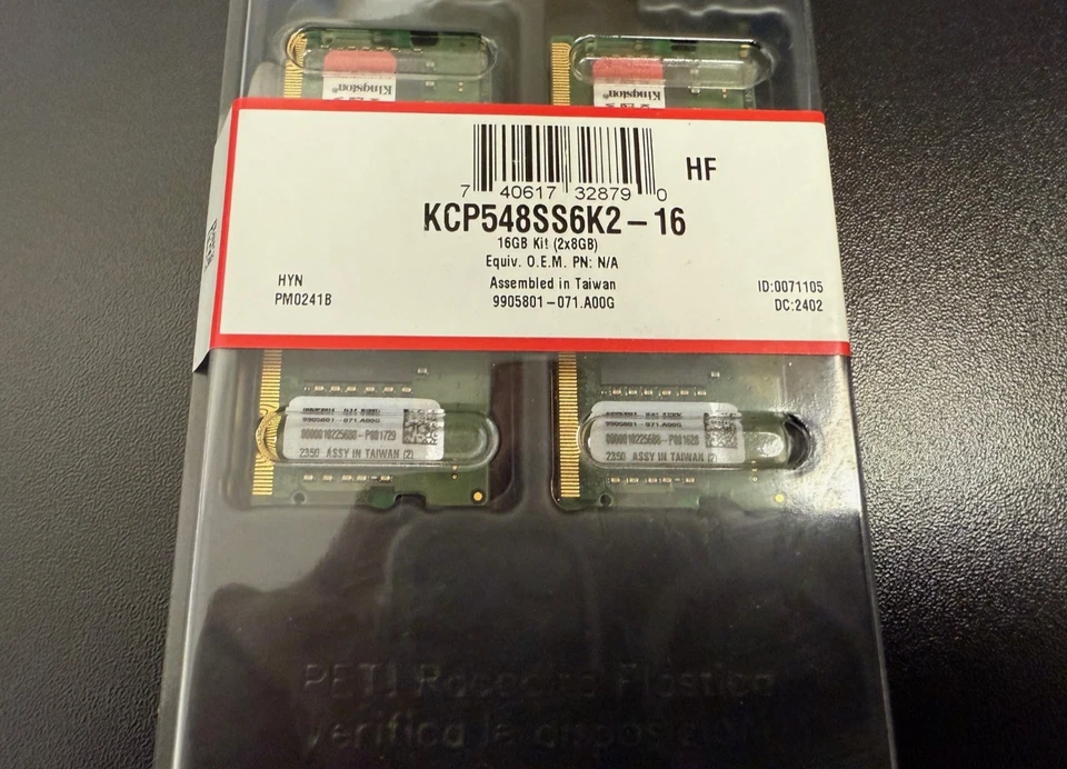 Kingston 16GB (2X 8GB) DDR5 SODIMM 4800MHz Non-ECC Laptop Memory KCP548SS6K2-16 - Image 2 of 4