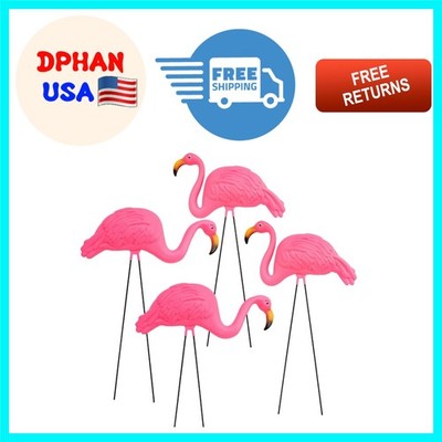 Lifelike 24'' Pink Flamingo Garden Statues - 4 Pack for Events & Celebrations