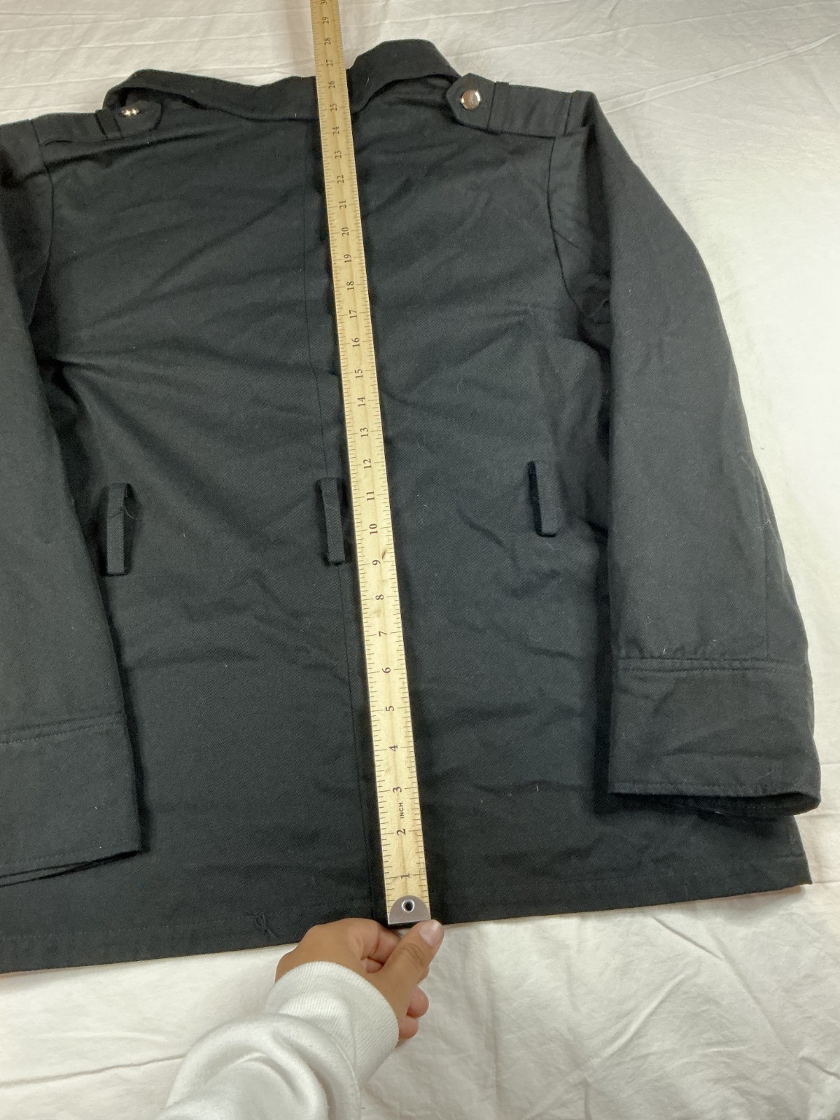 H&M Men’s Black Utility Safari Field Jacket - Size Small - Military Style Coat thumbnail 6