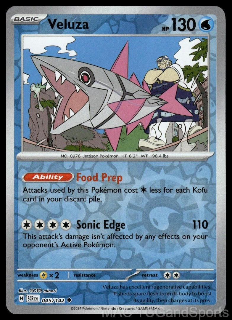 Veluza 45/142 Reverse Holo Stellar Crown Pokemon TCG NM