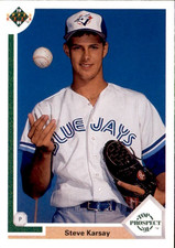 Steve Karsay 1991 Upper Deck Top Prospect Rookie Card #54. rookie card picture
