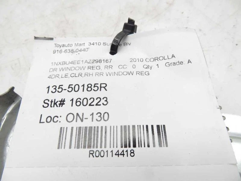 08-15 REGULADOR VENTANA PUERTA TRASERA LADO PASAJERO SCION XB LE Foto 4 de 4