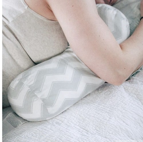Boppy Pregnancy Bolster Pillow Removable Pillow Cover White Gray Discontinued ✨