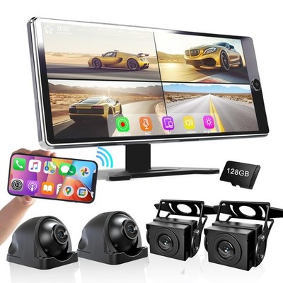 ASLONG 10.36'' Wireless CarPlay Screen for Car & 4K 4CH Dash Cam with Android ...