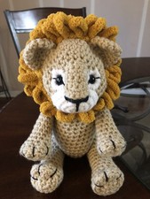 HAND CROCHETED--Lenix The Lion Cub -11  Tall Standing-NEW--AMIGURUMI-PLUSH