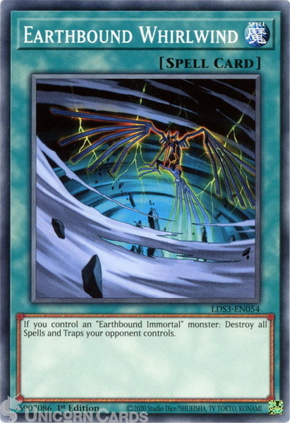 LDS3-EN054 Earthbound Whirlwind :: Common 1st Edition Mint YuGiOh Card