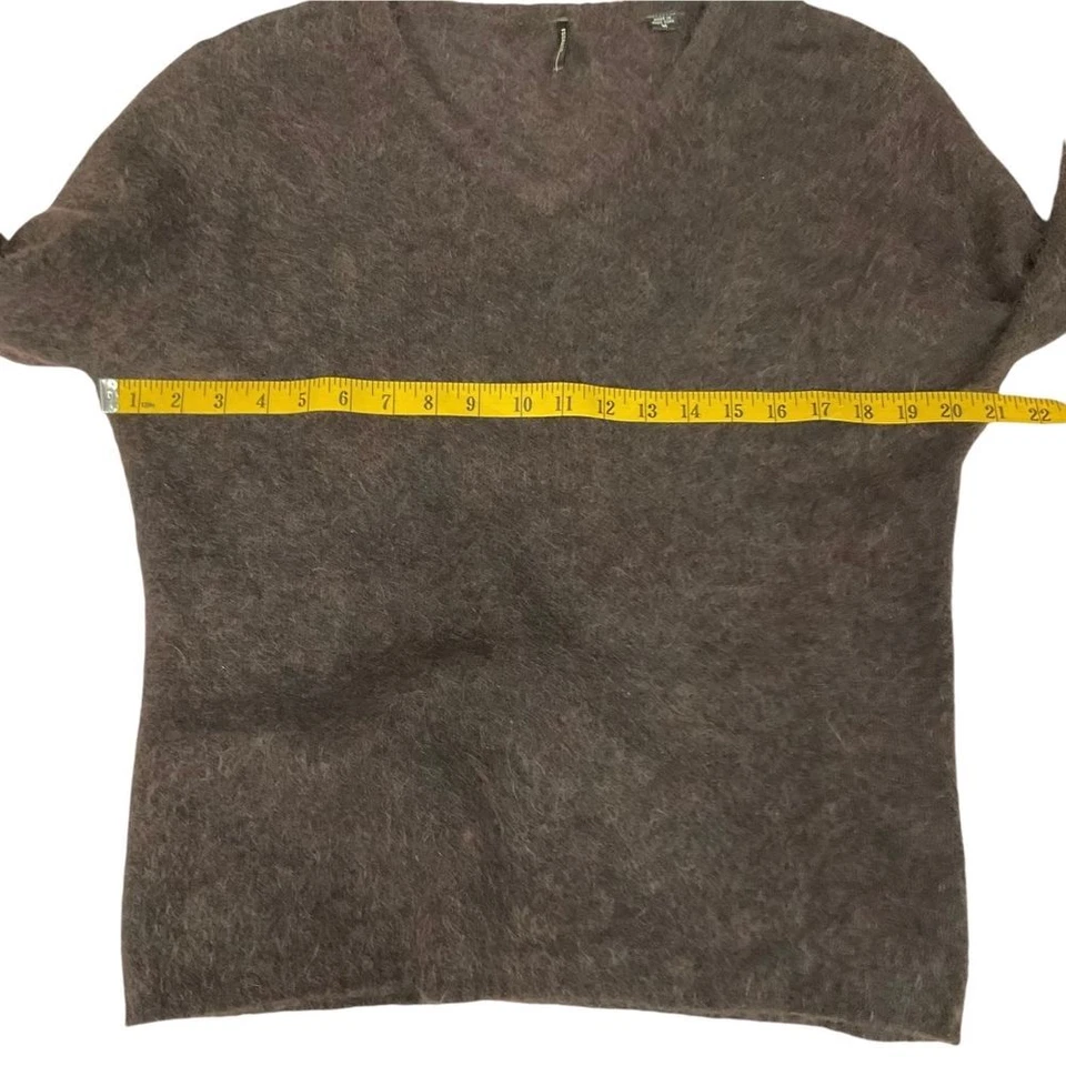 Suéter Pullover Isda & Co Mezcla Lana Mohair Cuello en V Manga Larga Marrón Talla M Foto 4 de 4