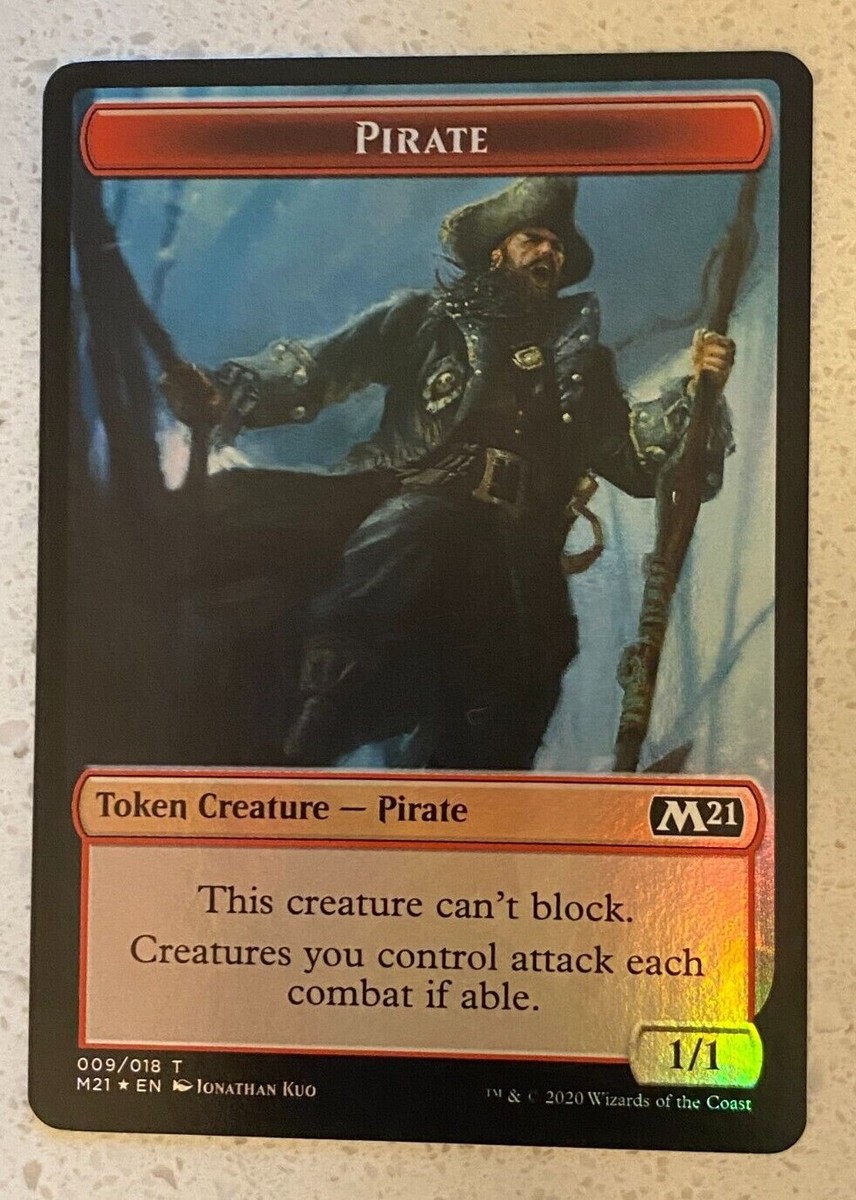 MTG Magic the Gathering M21 Core Set Token Foil Pirate