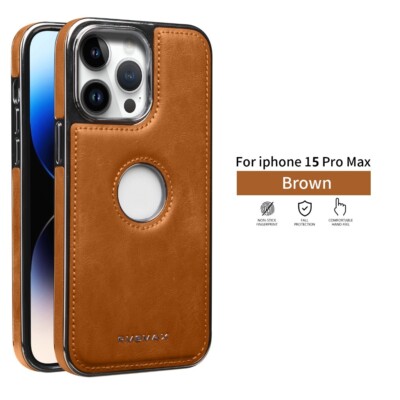 iPhone 15 ProMax high-end leather LIGHT LUXURY Men's phone case magnetic suction