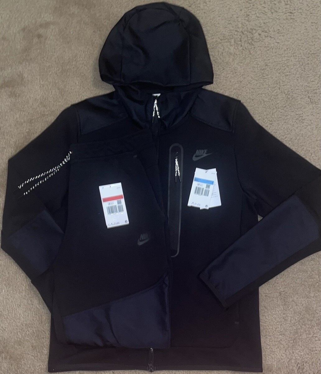 black woven tech fleece