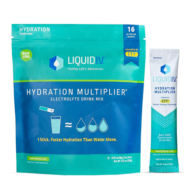 Liquid I.V. Hydration Multiplier, Watermelon, Hydration Powder Packets, 16 Stick