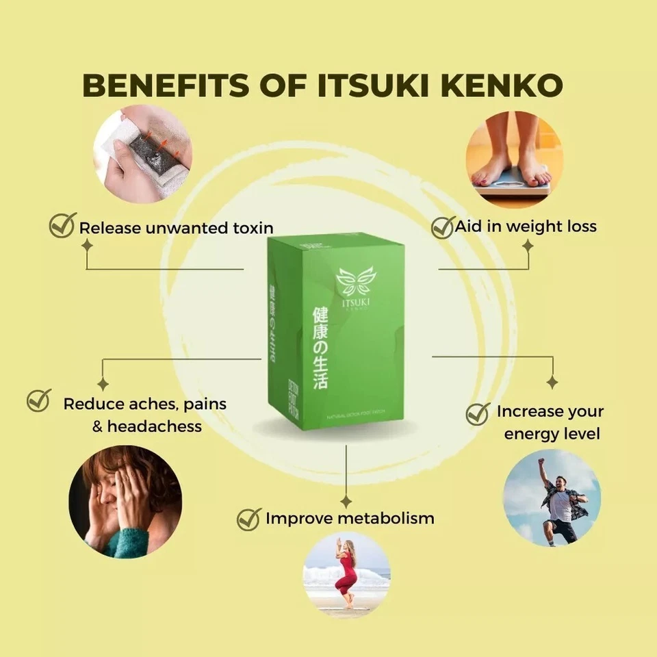 Original 1box 50pcs Health ITSUKI KENKO Cleansing Detox Foot Pads "Patch" Herbal - Image 2 of 2