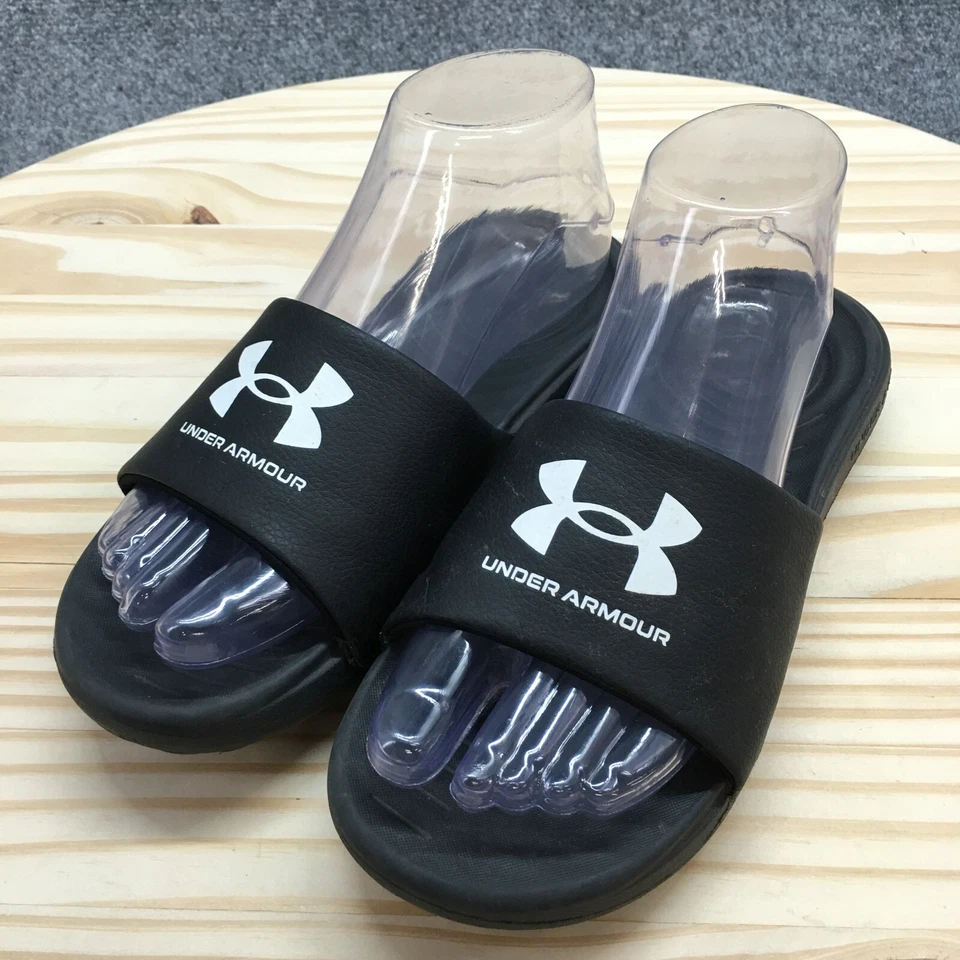 Sandalias Under Armour Jóvenes 4Y Niños Ansa Fijas Deslizables 3023789-004 Negras Foto 3 de 4