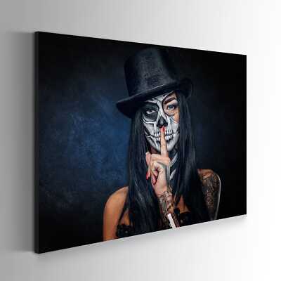 La Catrina Skull Woman Wandbild XXL Canvas Leinwand Poster Acrylglas Wohnzimmer 