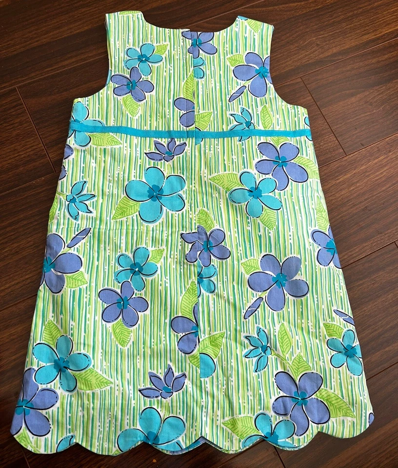 Vestido recto Lilly Pulitzer para niñas talla 4 etiqueta blanca verde turquesa usado en excelente estado adorable Foto 3 de 4