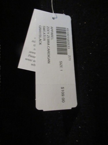 NWT Chico's Zoey Zebra Cardigan Sweater/ Gray/ Black Metallic- Size 1(8-10) $109 - Picture 7 of 10