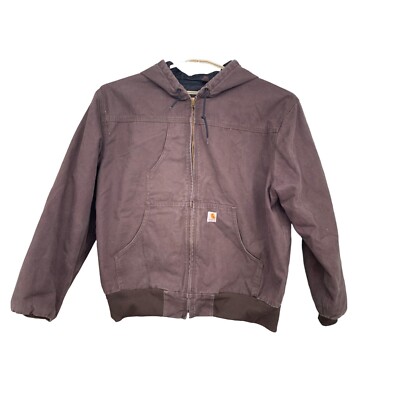 Carhartt Mens 2XL Quilted Hooded Work Duck Jacket J318 DK8 Brown