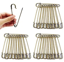 Safety Pins Large Heavy Duty Pin 3 Inch Blanket Metal Strong Sturdy 30 Pieces