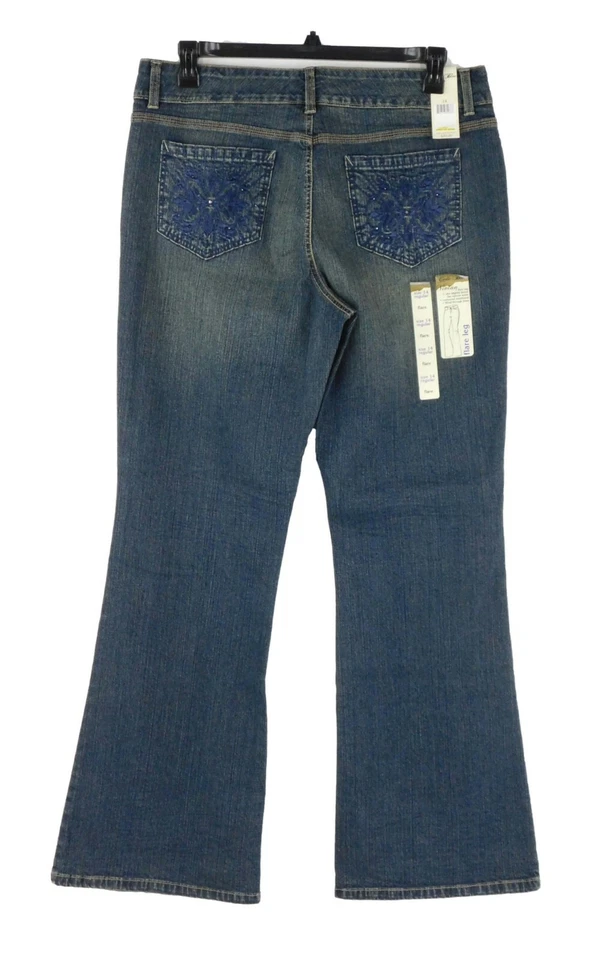 NWT Code Bleu Stretch Flare Leg Womens Blue Jeans Vivian Size 14 W34 L32 Rise 11 - Image 2 of 4