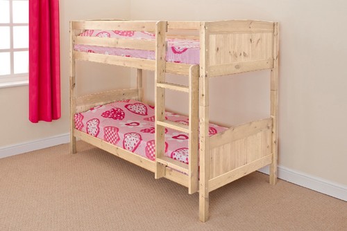Wooden Bunk Bed Kids Childrens Single PINE,WHITE or GREY 2ft6 Shorty 3ft Single - Picture 6 of 13