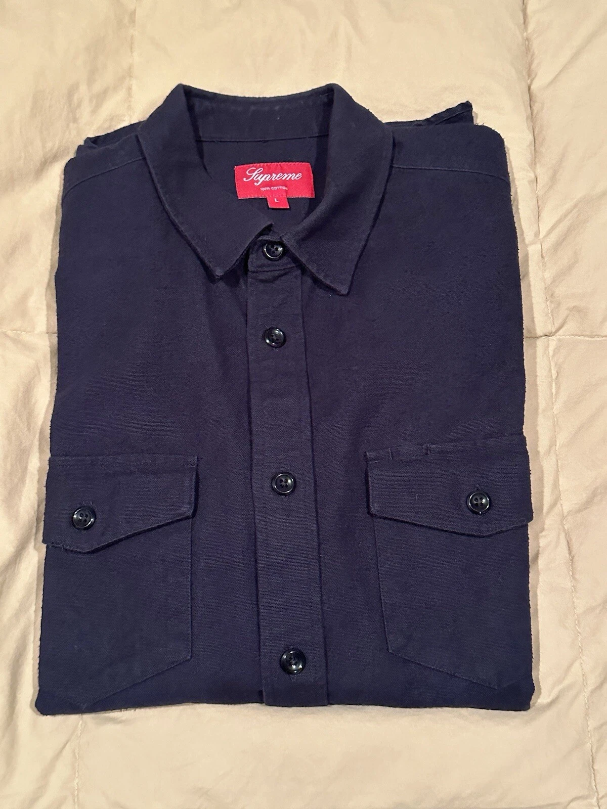 Chemise Supreme Field Flanelle   Homme L   FW 08 09   Marine Lourde