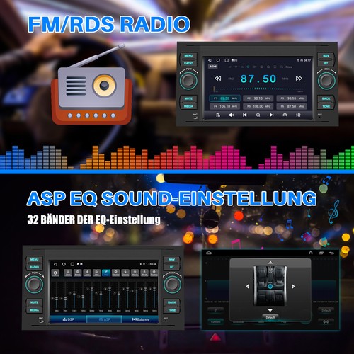 Autoradio 2+64G Android Carplay GPS RDS Kamera Für Ford Focus Transit MK7 S-Max - Bild 13 von 15