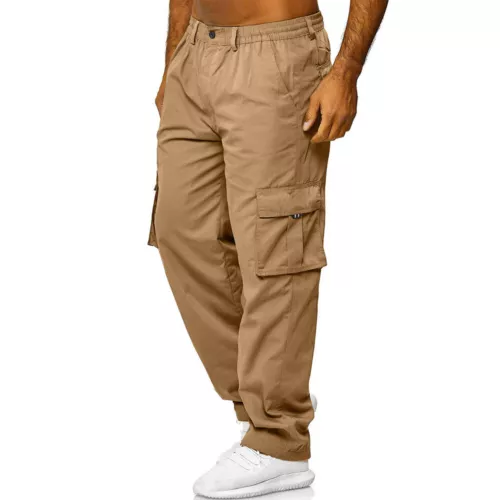 Mens Cargo Combat Work Pants Joggers Pockets Gym Sports Elastic Waist Trousers - Picture 7 of 18
