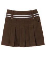 EUC VINTAGE HTF GYMBOREE GIRLS BEST FRIEND BROWN BABY BLUE PLEATED SKIRT SIZE 10