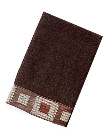 Avanti Fingertip Towels Precision Bathroom 11x18" Set of 2 Cotton Mocha Brown - Picture 1 of 12