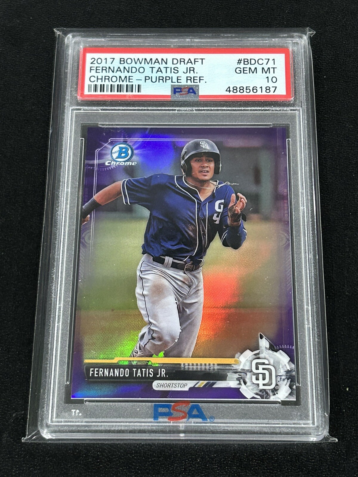 2017 Bowman Chrome Draft Fernando Tatis Jr RC Purple Refractor/250 PSA10 🔥🔥🔥