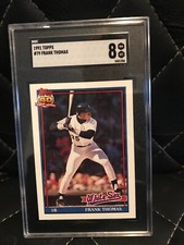 1991 Topps #79 White Sox Frank Thomas  Baseball Card SGC 8 NM to MInt