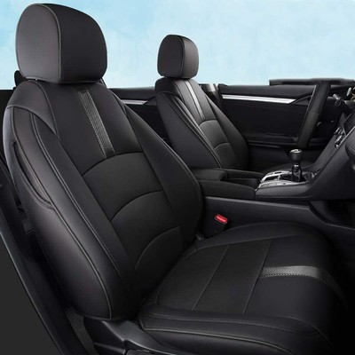 Full Set Custom Fit Leather Seat Covers For Honda Civic Sedan Sport 2018 2019 - Custom Fit Honda Civic Seat Covers Full Set Custom Fit Leather Seat Covers For Honda Civic Sedan Sport 2018 2019 - Custom Fit Honda Civic Seat Covers