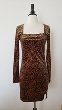 Urban Outfitters Dress New Size Medium Velvet Animal Print Leopard Retro Chic