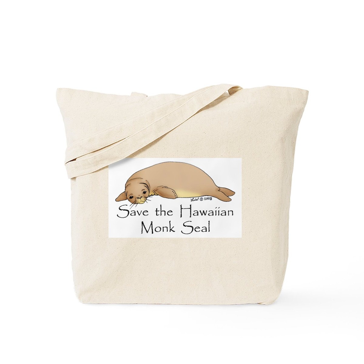 CafePress Monk Seal Natural Canvas Tote Bag, Cloth Shopping Bag