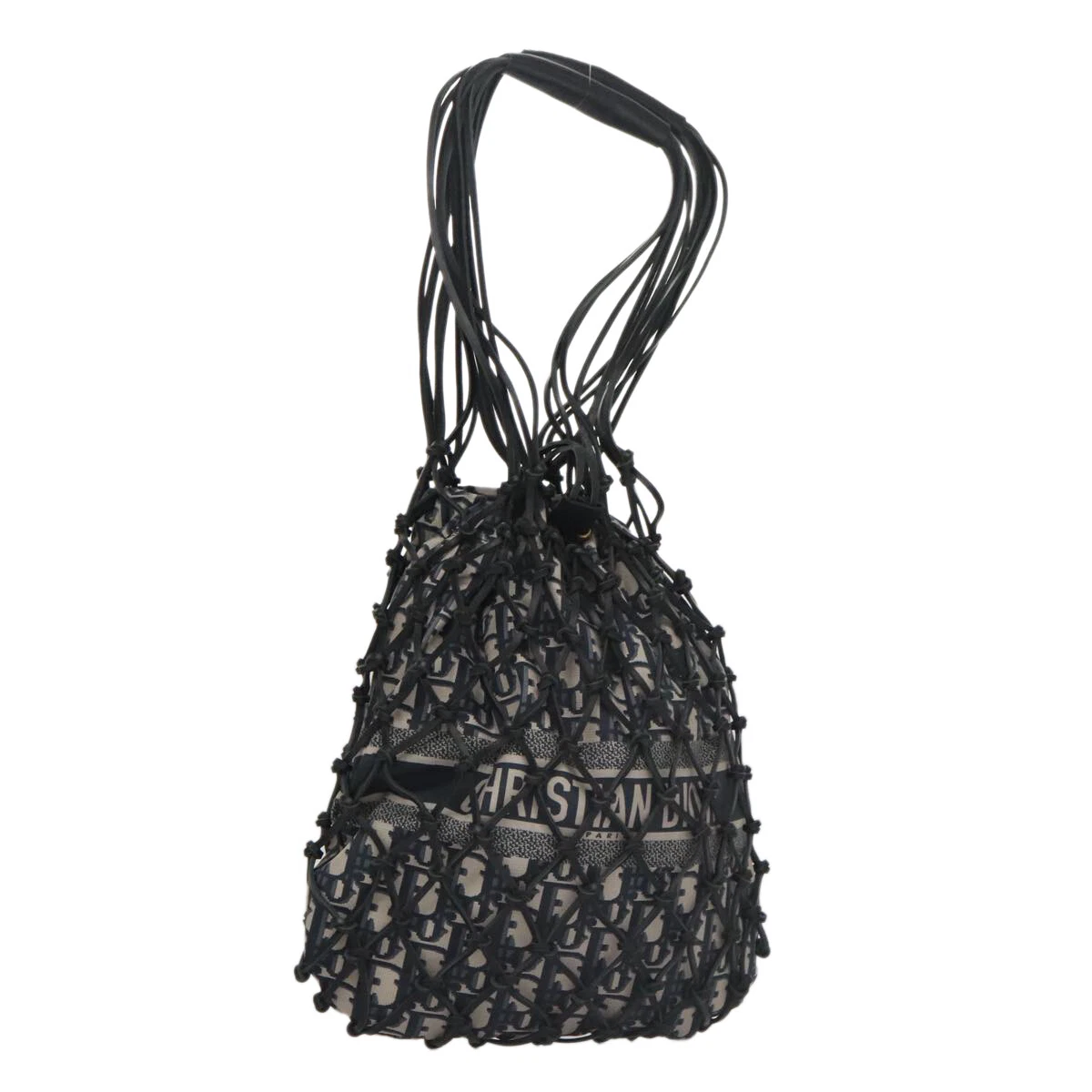 Sac à main Christian Dior trotteur toile bleu marine authentique 97952S