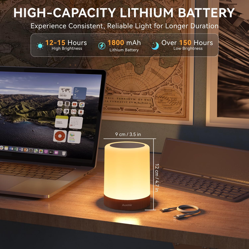 Lampada Da Comodino, Luce Notturna Colorata RGB, Lampada LED Con 13 Colori, 5 Li - Foto 6 di 12