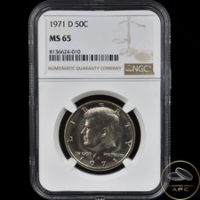 1971 D Kennedy Half Dollar NGC MS 65 High Grade Beauty