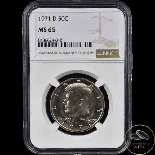 1971 D Kennedy Half Dollar NGC MS 65 High Grade Beauty