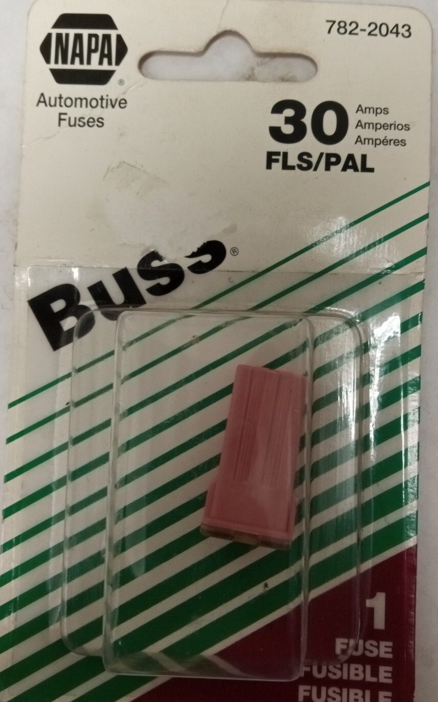 NAPA BUSS 30 AMPS FLS/PAL AUTOMOTIVE FUSES NEW 7822043 2 FUSES 30A