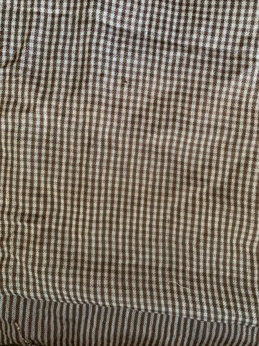 Sciarpa lunga vintage marrone cashmere seta gingham pashmina 78x27 - Foto 10 di 12