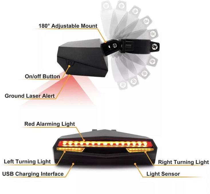 Bicycle Rear Light C1 Professionale - Immagine 3 di 4