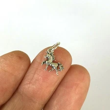 Very small Sterling Silver Unicorn mini tiny charm.