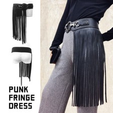 Women Long Tassel Waist Strap Leather Body Belt with Alloy Buckle Girl Party