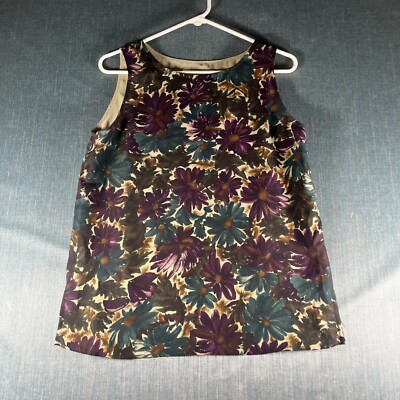 Josephine Chaus Womens Blouse Top Size 12 Multicolor Floral Sleeveless Pullover