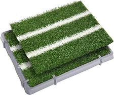 Set of 2 Grass Pad + Tray for Dogs and Pets Sporty Turf Mats 21" x 26"