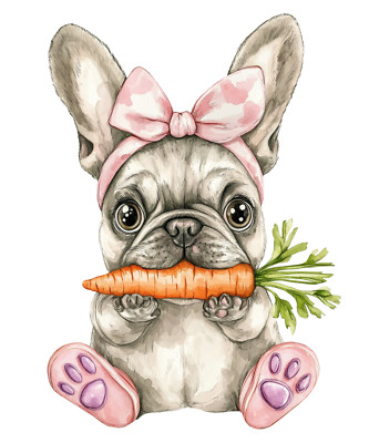 XXL 30X30 Autoaufkleber Hund als Osterhase Aufkleber