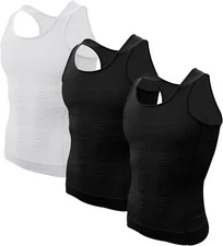 1-3 Pack Compression Shirts for Men Slimming Body Shaper Vest Fajas para Hombres