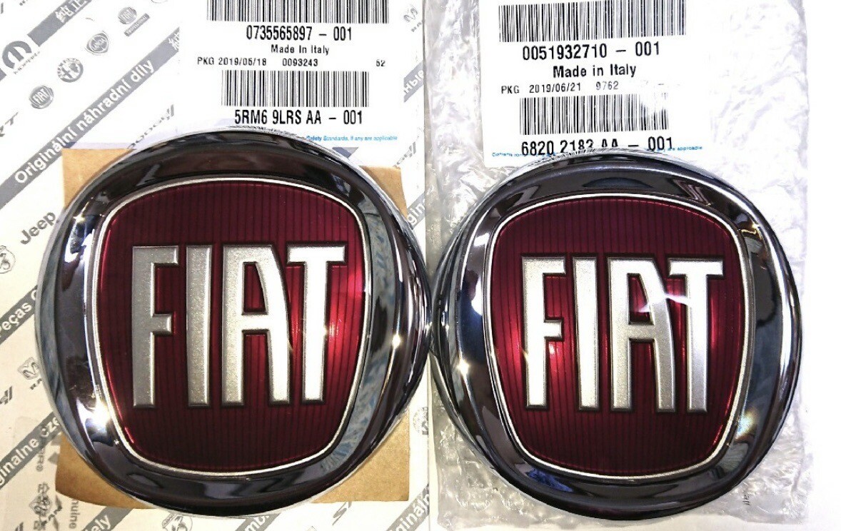 New Genuine FIAT 500 Front & Lear Badge Set Emblem Logo 51932710